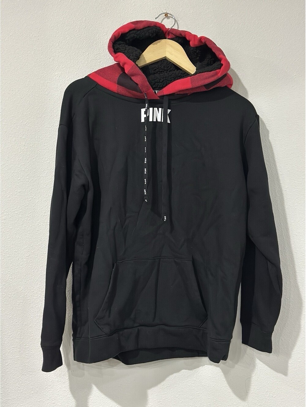 Victoria's Secret Women's Pink Fleece Campus Hoodie Size Medium, EUC